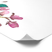 Pink Cherry Blossom Floral Wedding Schedule Sign Poster (Hoek)