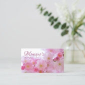 Pink Cherry Blossom gepersonaliseerd Visitekaartje (Staand voorkant)
