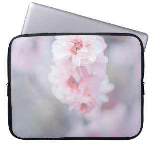 PINK CHERRY BLOSSOM IN CLOSE UP FOTOGRAPHY LAPTOP SLEEVE