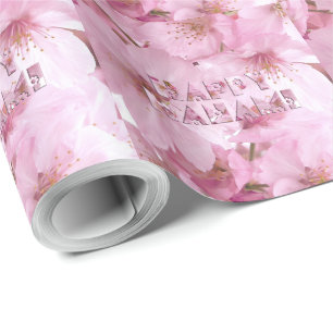 Pink Cherry Blossom Japans festival Happy Hanami Cadeaupapier