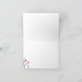 Pink Cherry Blossom Mint Green Bedankkaart (Binnen)