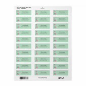 Pink Cherry Blossom Mint Green Retouradres Etiket (Full Sheet)
