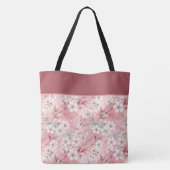 Pink cherry blossom monogram draagtas (Achterkant)