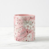 Pink cherry blossom monogram mok (Midden)