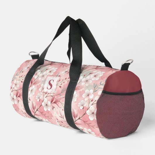 Pink cherry blossom monogram plunjezak (Rechterhoek)