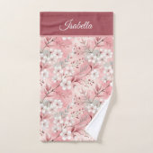 Pink cherry blossom Personalized (Serviette à main)