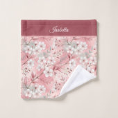 Pink cherry blossom Personalized (Gant de toilette)