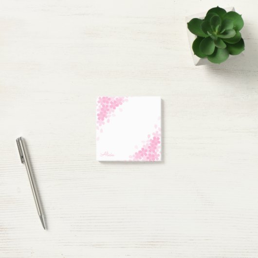 Pink Cherry Blossom Personalized 3x3 Post it Notes (Kantoor)
