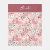Pink cherry blossom Personalized Fleece Deken (Voorkant)