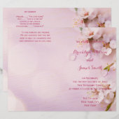 Pink Cherry Blossom Programmes de mariage Circulai (Devant / Derrière)