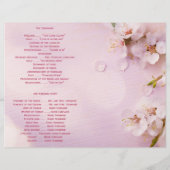 Pink Cherry Blossom Programmes de mariage Circulai (Dos)