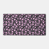 Pink Cherry Blossom Sakura Oriental Floral Pattern Bureaumat (Voorkant)