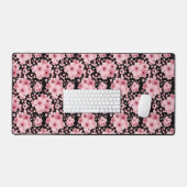 Pink Cherry Blossom Sakura Oriental Floral Pattern Bureaumat (Keyboard & Muis)