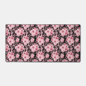 Pink Cherry Blossom Sakura Oriental Floral Pattern Bureaumat (Voorkant)
