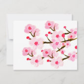 Pink Cherry Blossoms 3 Foto Save The Date (Achterkant)
