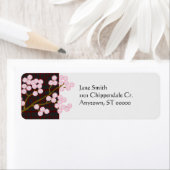 Pink Cherry Blossoms Aziatische Adresetiketten Etiket (Insitu)