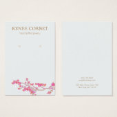 Pink Cherry Blossoms Floral Earring Display Card (Devant & derrière)