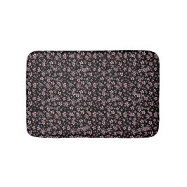 Pink Cherry Blossoms On Black Badmat