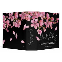 Pink Cherry Blossoms op Black Wedding Album