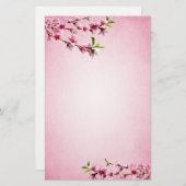 Pink Cherry Blossoms  Pink Briefpapier (Voorkant / Achterkant)