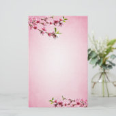 Pink Cherry Blossoms  Pink Briefpapier (Staand voorkant)