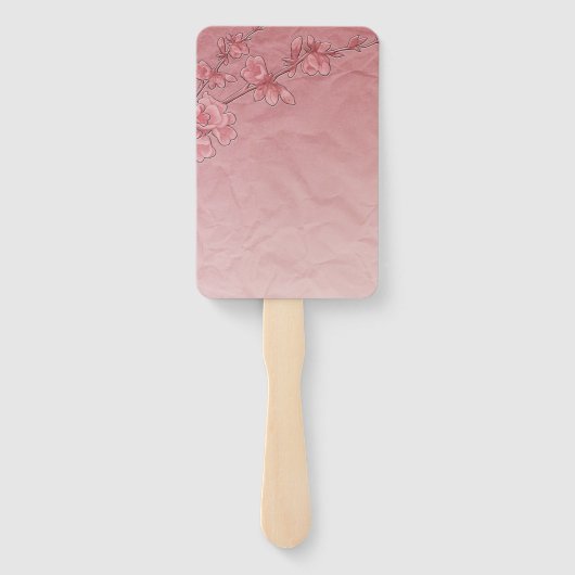 Pink Cherry Blossoms Trouwprogramma Fans Handwaaier (Achterkant)