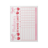 Pink Cherry Bow Girl Reward Chart Chore Chart Notitieblok (Gedraaid)