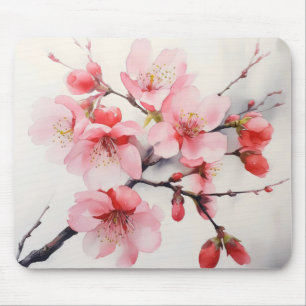 Pink Cherry Branch Spring Muismat