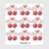  Pink Cherry Coquette Sticker | Girly Kindle  (Feuille)