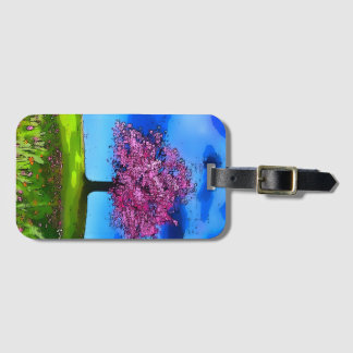 Pink Cherry Tree Bagagelabel