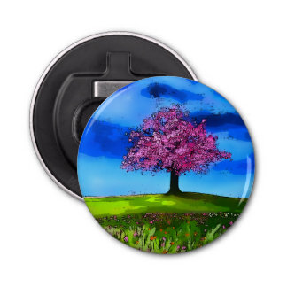 Pink Cherry Tree Button Flesopener