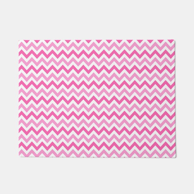Pink Chevron Breast Cancer Awareness Pattern Deurmat (Voorkant)