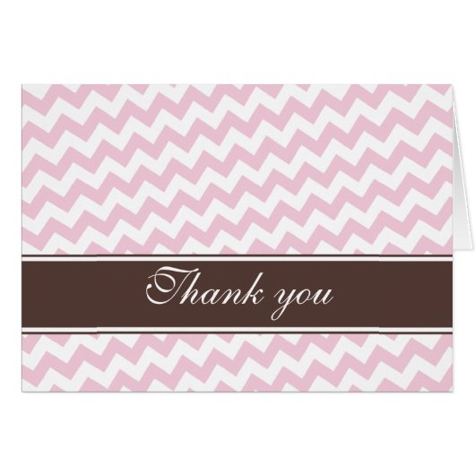 Pink Chevron Brown Stripe personnalisée Merci Cart (Devant Horizontal)