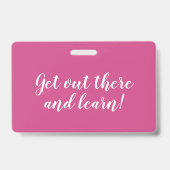 Pink Chevron Homeschool Educator ID Badge (Arrière)
