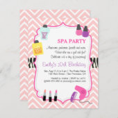 Pink Chevron, invitation à la fête d'anniversaire (Devant / Derrière)