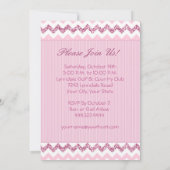 Pink Chevron Stripe Retraite Party Invitations (Dos)