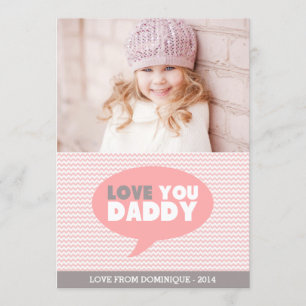 Pink Chevron Vous Aime Papa carte Fête des pères
