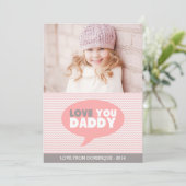 Pink Chevron Vous Aime Papa | carte Fête des pères (Debout devant)