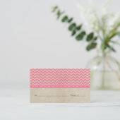 Pink Chic Chevron Cartes de Place (Debout devant)
