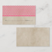 Pink Chic Chevron Cartes de Place (Devant / Derrière)