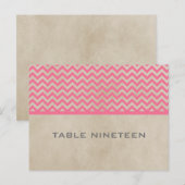 Pink Chic Chevron Numéro de table Carte postale (Devant / Derrière)