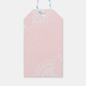 Pink Chic  Elegant Lace Wedding Bedankt Cadeaulabel (Achterkant)