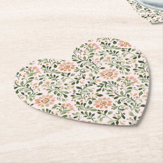 Pink Chic Floral Bridal Shower Kartonnen Onderzetters (Gekanteld)