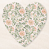 Pink Chic Floral Bridal Shower Kartonnen Onderzetters (Voorkant)