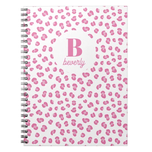 Pink Chic Monogramme Nom Carnet initial (Devant)
