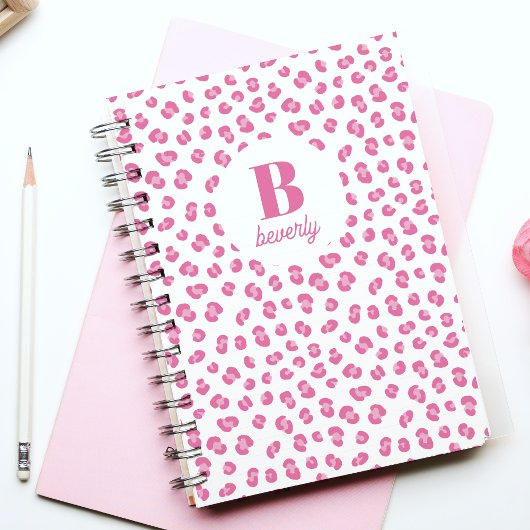 Pink Chic Monogramme Nom Carnet initial