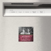 Pink Chic Steampunk Photo Save the Date Magnet (In Situ (Lave-vaisselle))