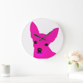 Pink Chihuahua Clock Grote Klok (Huis)