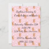 Pink Chihuahua Princess Invitations de fête d'anni (Dos)