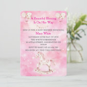 Pink Chinoiserie Baby Shower Invitation (Debout devant)